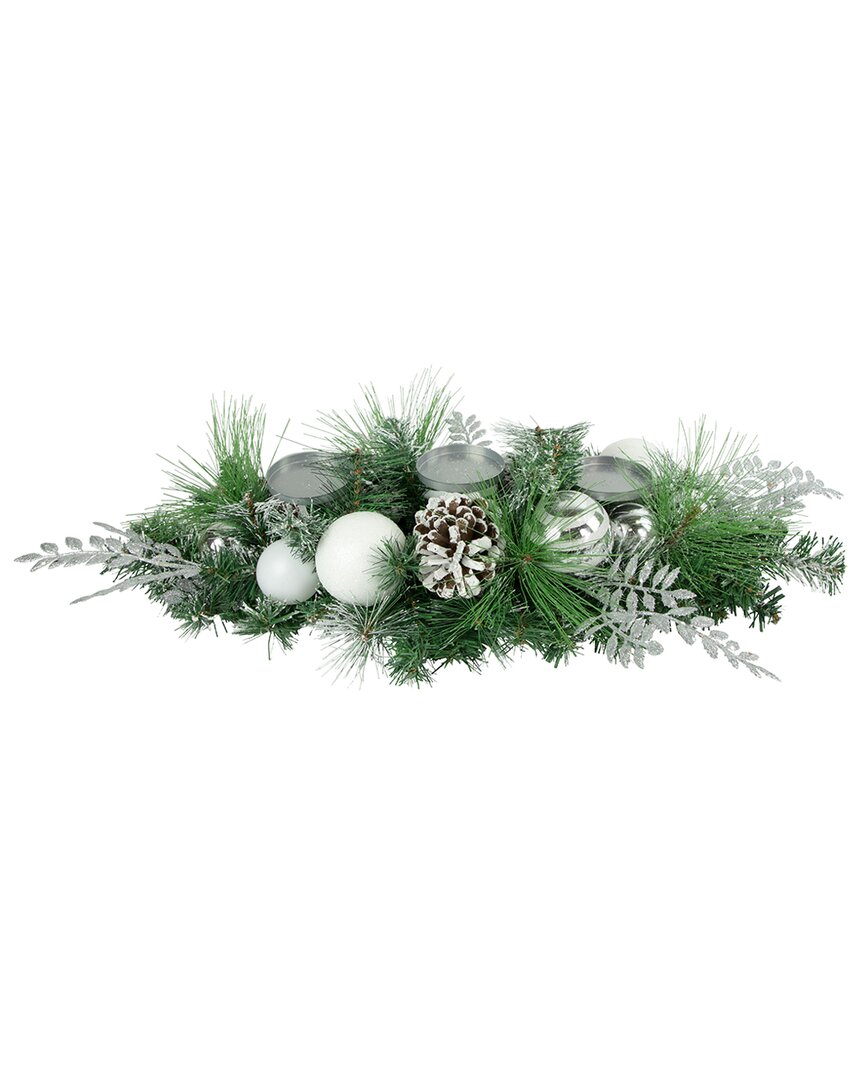 Shop Northlight 30in Green Pine & Needle Triple Candle Holder
