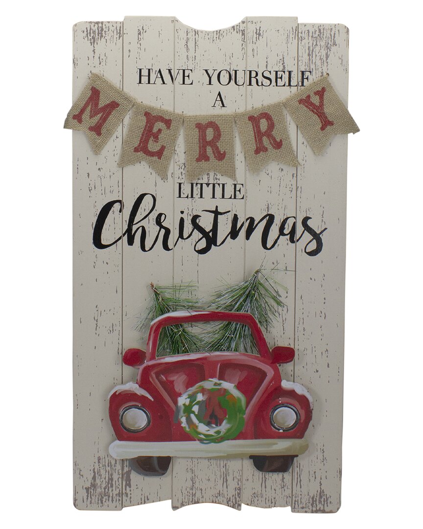 Northlight 24in Lighted Merry Little Christmas Vintage Wall Plaque