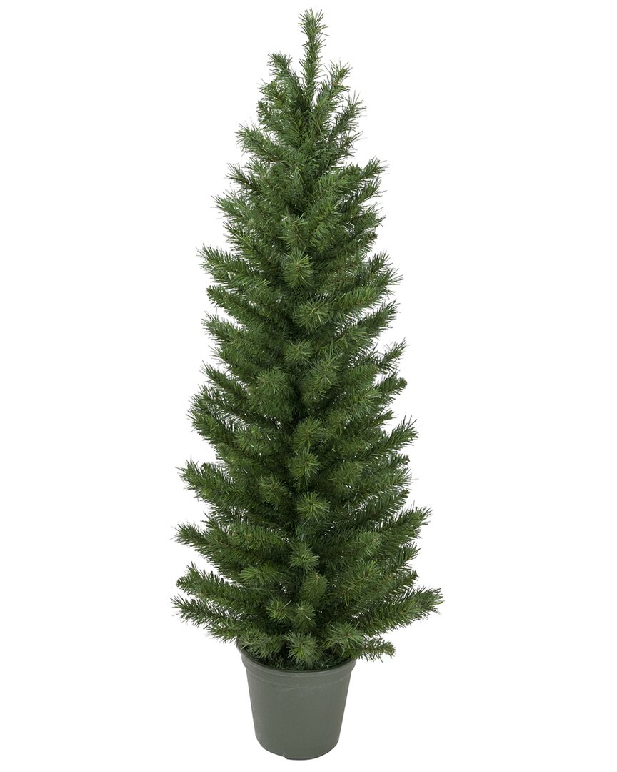 NORTHLIGHT NORTHLIGHT 4FT POTTED VIRGINIA PINE WALKWAY SLIM ARTIFICIAL CHRISTMAS TREE