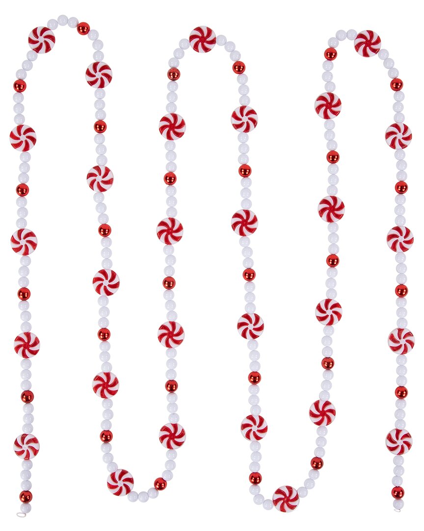 Northlight 9ft Peppermint Candy Beaded Christmas Garland