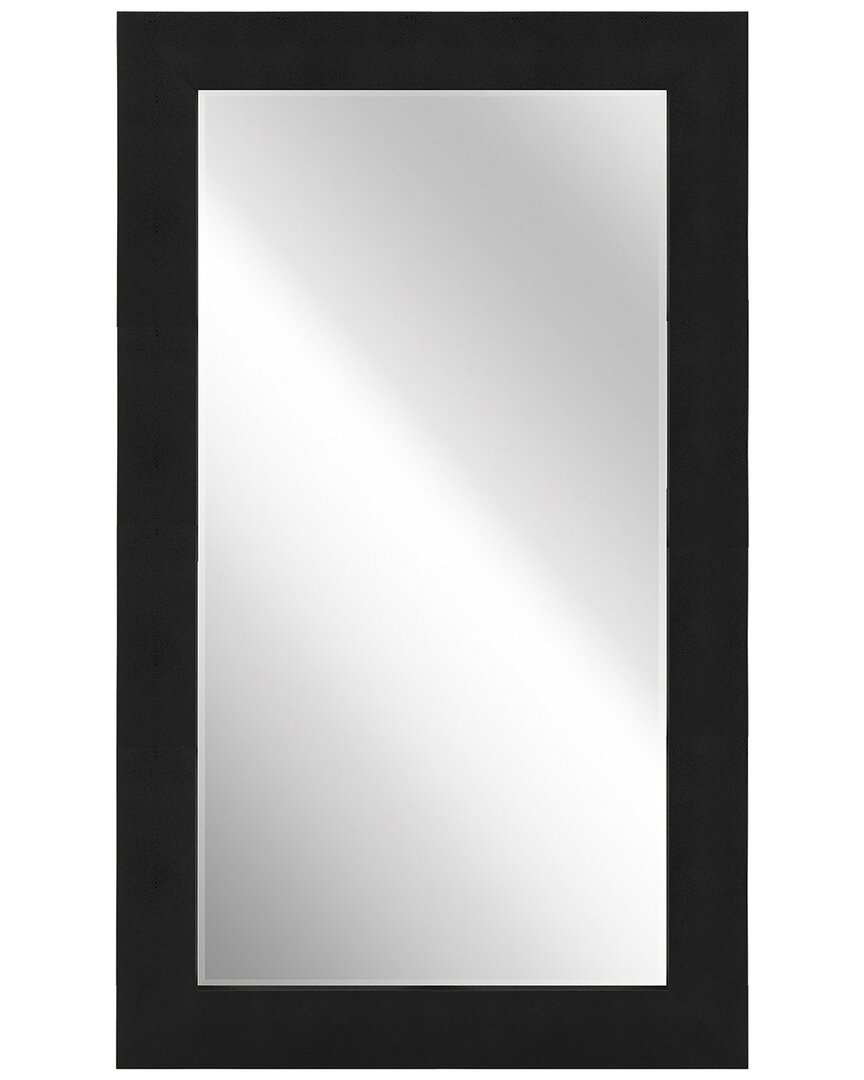 Empire Art Direct Black On Black Exotic Metallic Shagreen Leather-framed Beveled Mirror