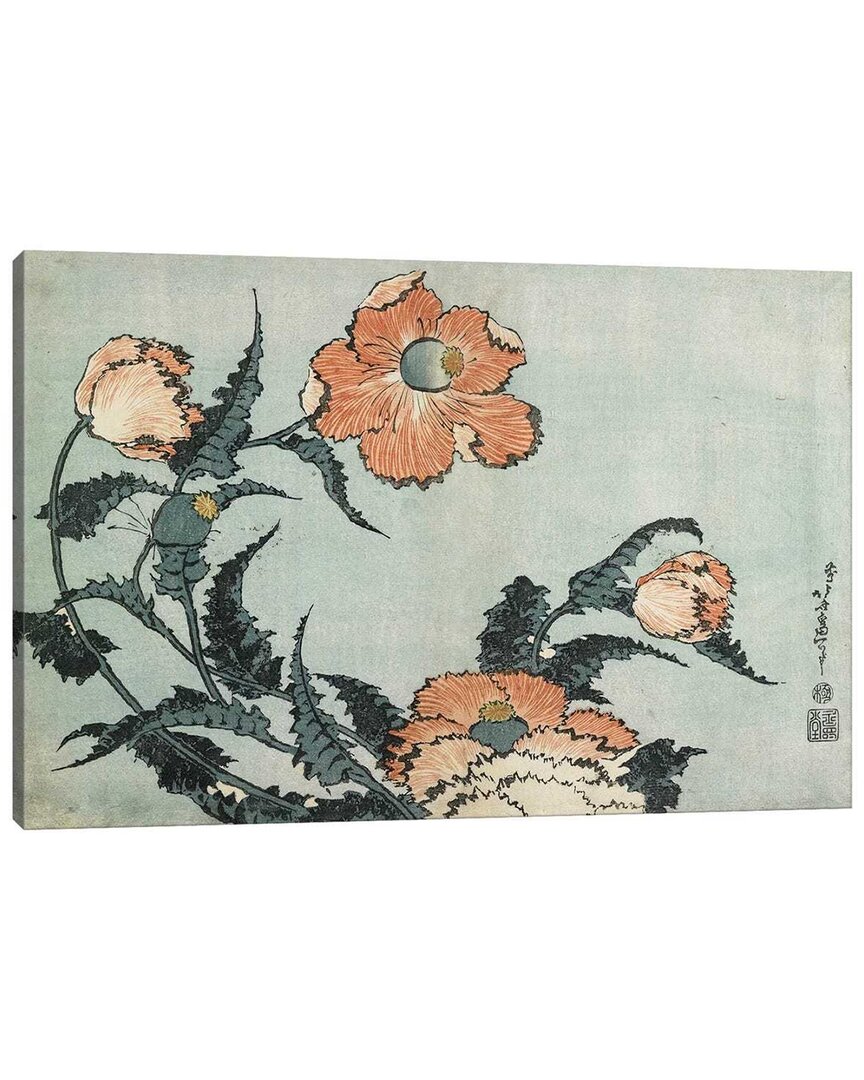 Icanvas Poppies C.1832 By Katsushika Hokusai Wall Art