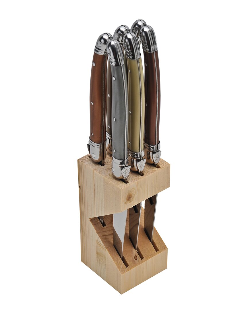 Jean Dubost Laguiole Set Of 6 Steak Knives In Block