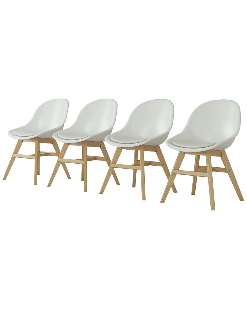 Amazonia Midtown Concept Indoor 4pc White Dining Chairs