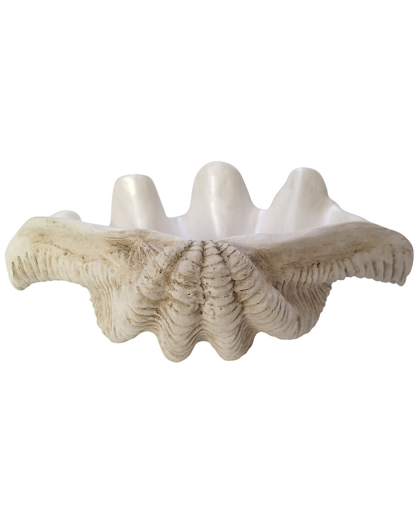 Sagebrook Home 16in Pearlized Clam Shell Bowl In Ivory