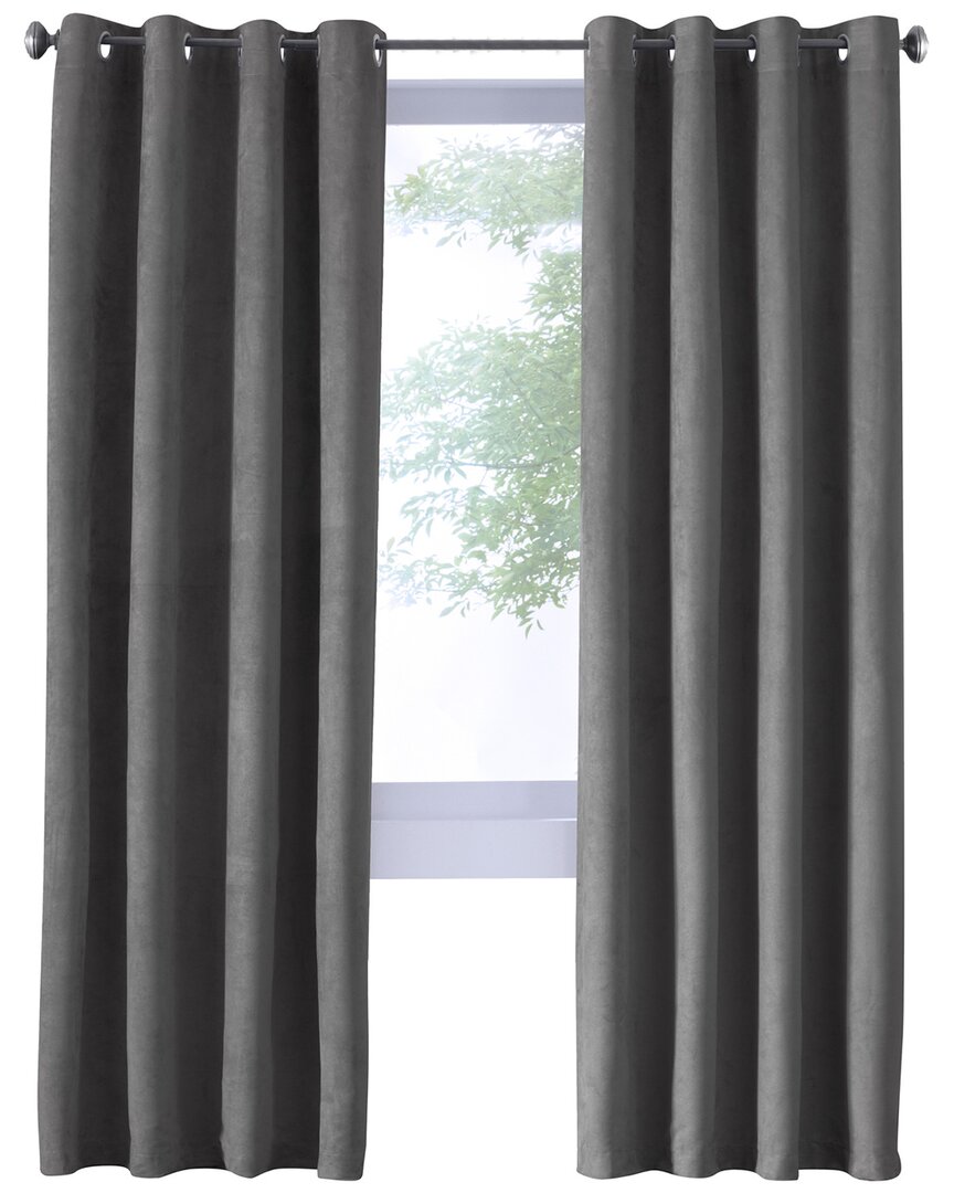 Shop Thermaplus Thermalogic Navar Grommet Curtain Panel Window Dressing In Grey
