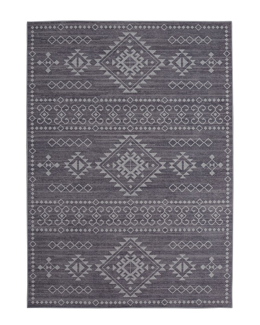 Linon Oakland Ivan Polyester Rug In Grey
