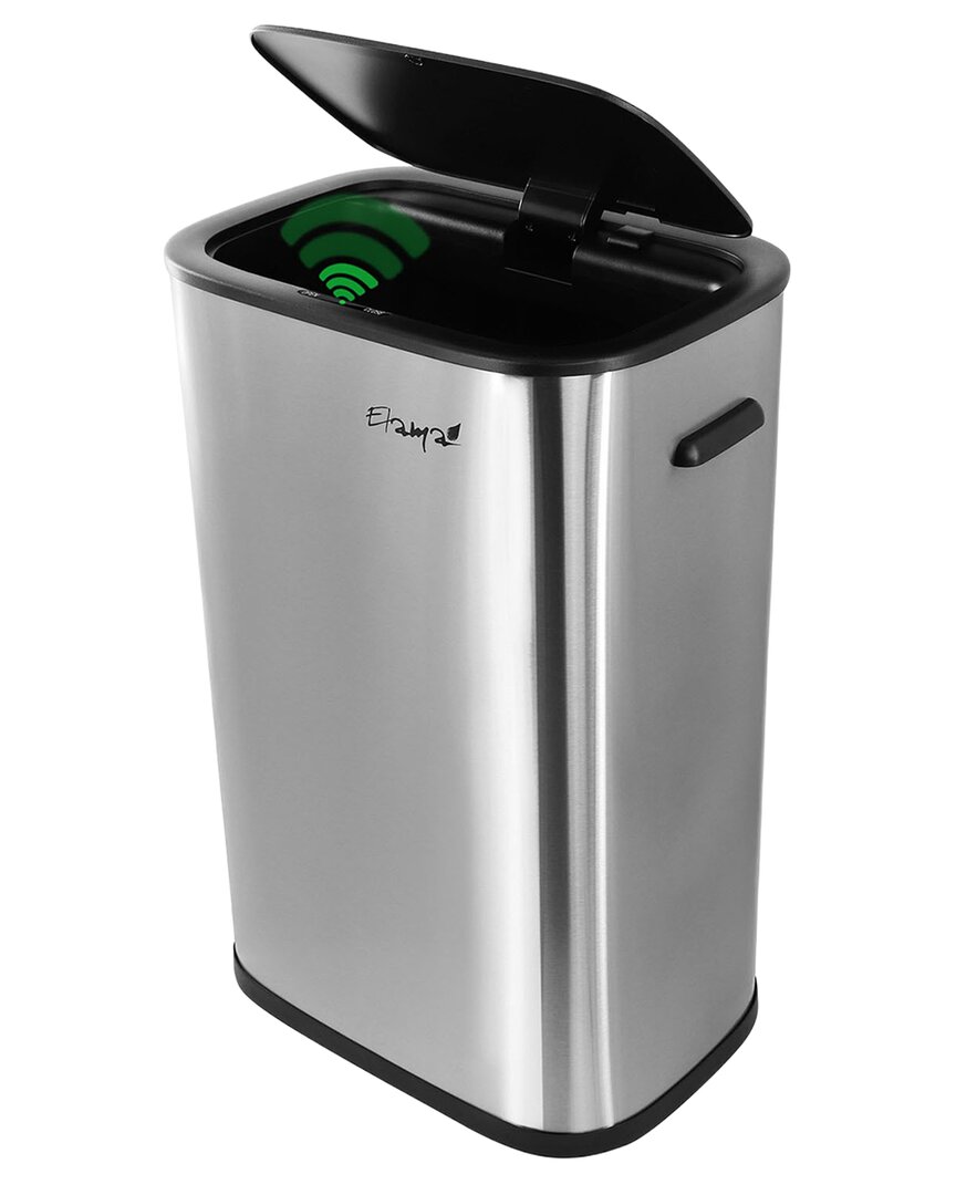 Elama 14.5 Gallon Automatic Sensor Hands Free Trash Can In Metallic