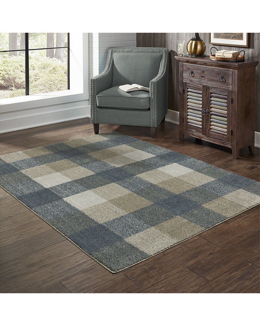 Stylehaven Ashton Preppy Plaid Rug In Blue