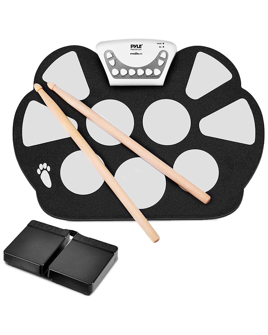Pyle Electronic Portable Drum Kit In Black