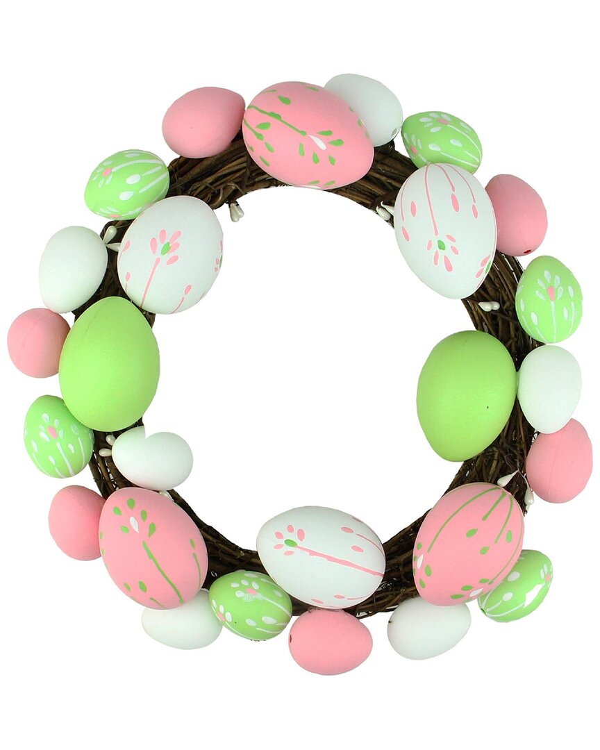 Shop Northlight Floral Stem Easter Egg Spring Grapevine Wreath In Pink