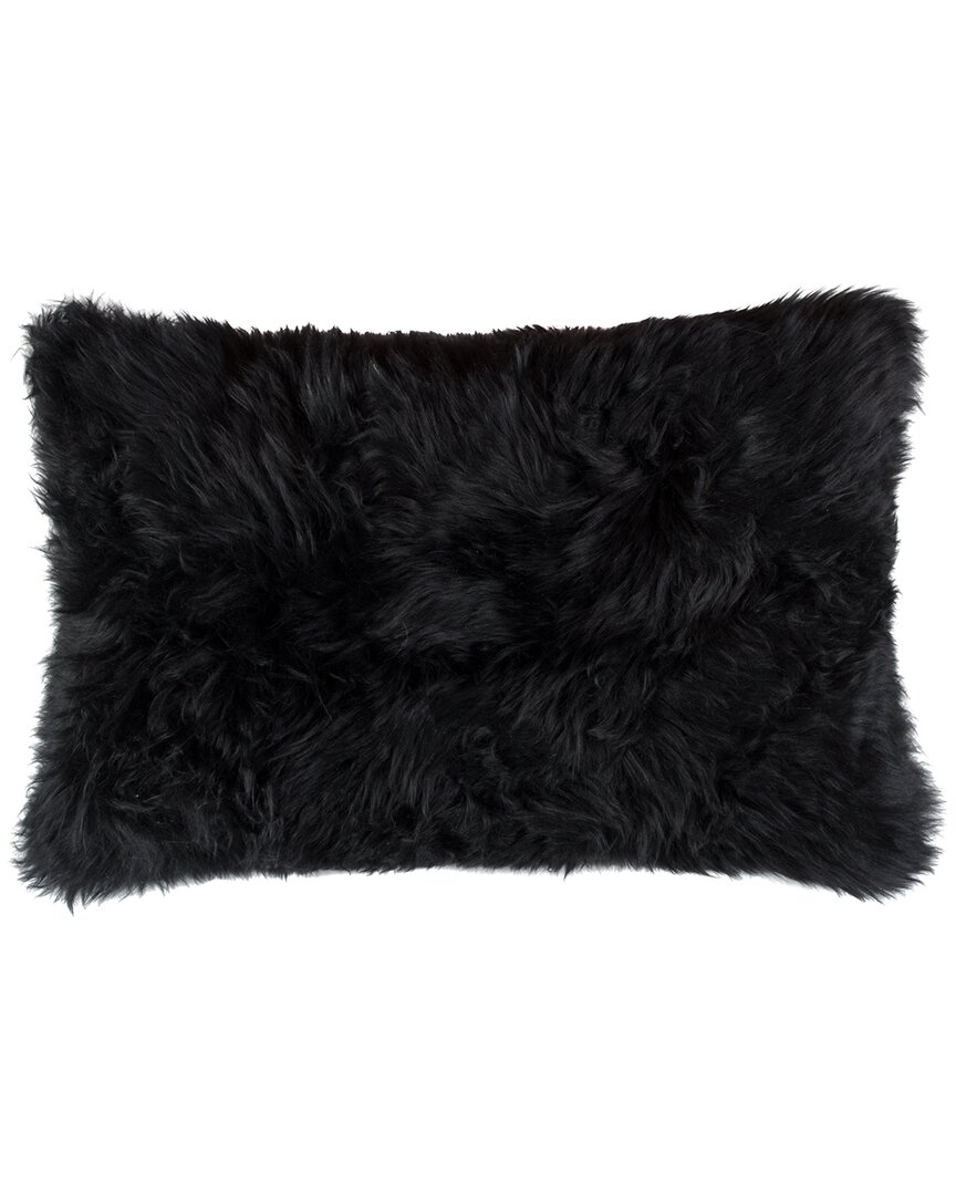 Natural Group New Zealand Sheepskin Pillow In Black