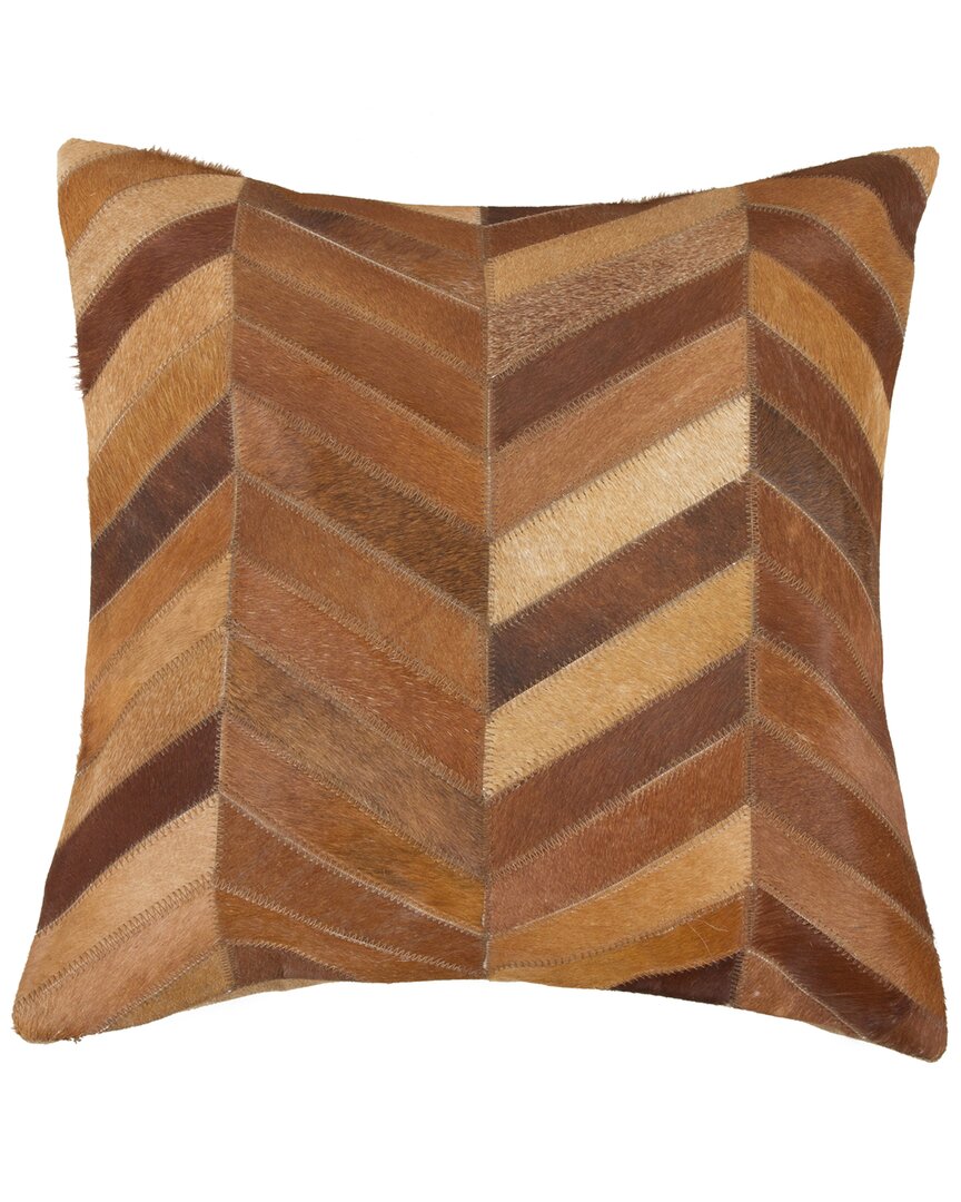 Natural Group Torino Chevron Pillow In Brown