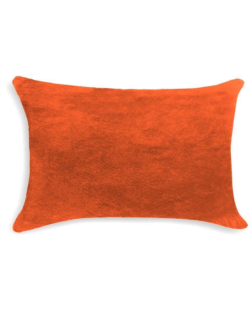 Natural Group Torino Cowhide Pillow In Orange