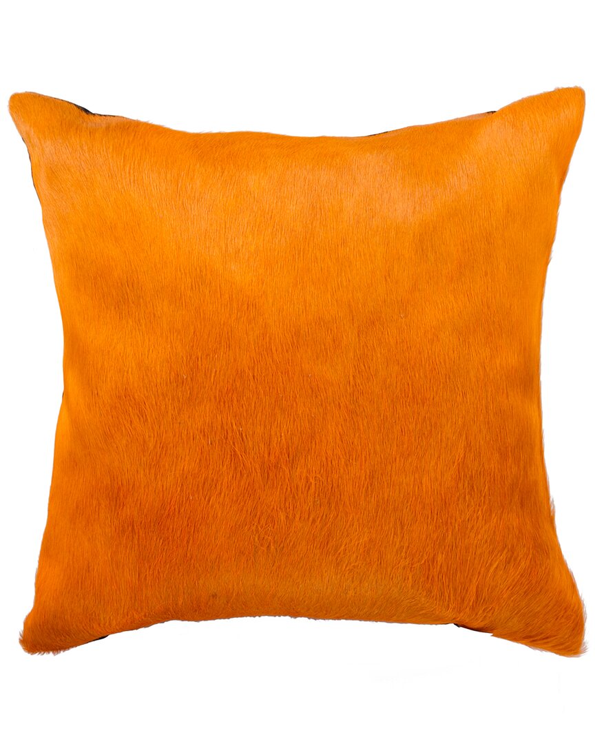 Natural Group Torino Cowhide Pillow In Orange