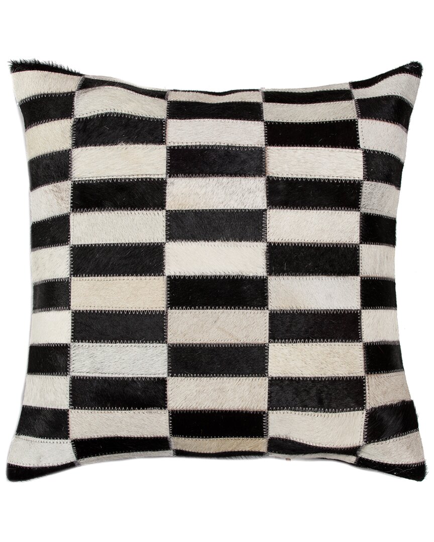 Natural Group Torino Linear Cowhide Pillow In Black