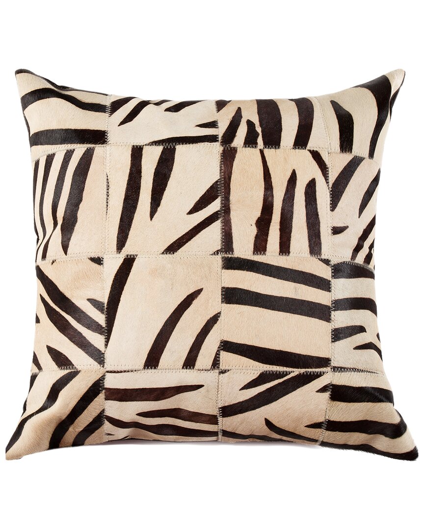 Shop Natural Group Torino Patchwork Pillow In Black