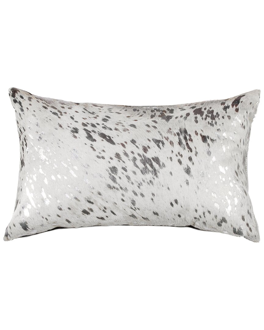 Natural Group Torino Scotland Cowhide Pillow In Silver