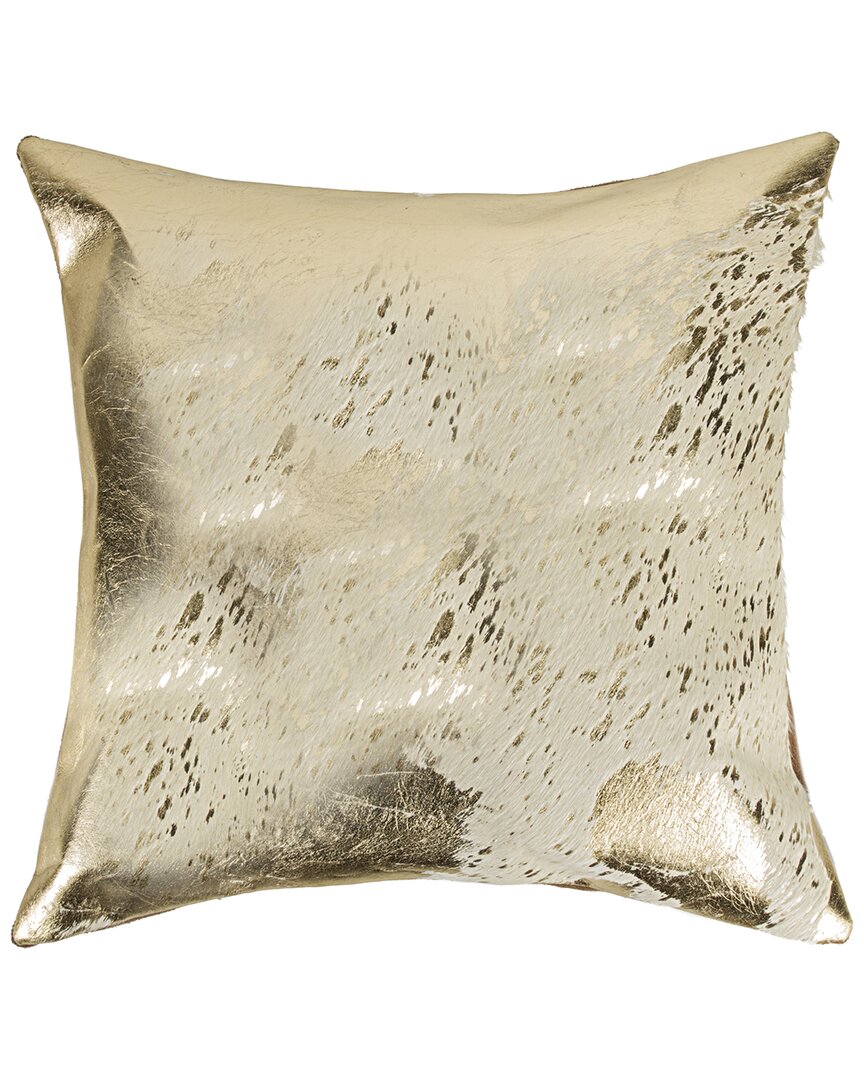 Natural Group Torino Scotland Cowhide Pillow In Gold