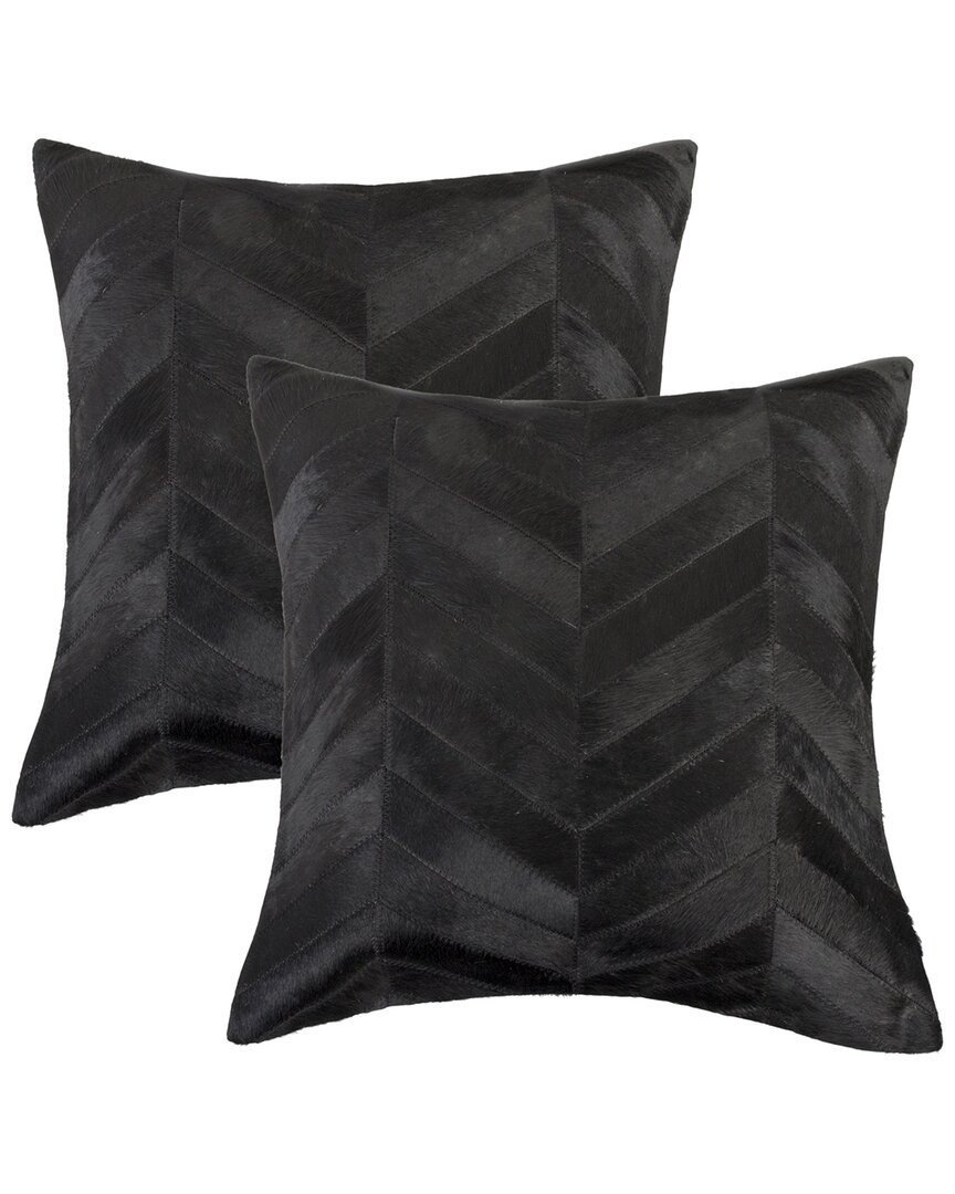 Natural Group Pack Of 2 Torino Chevron Pillow In Black