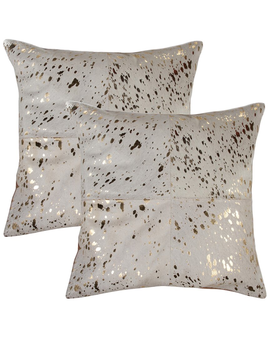 Natural Group Pack Of 2 Torino Quattro Pillow In Gold