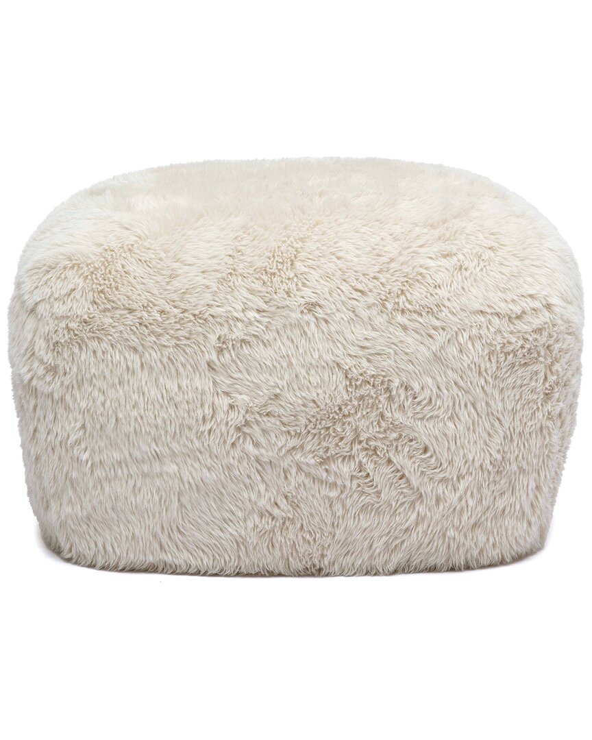 Tov Furniture Britt Natural Vegan Shearling Ottoman
