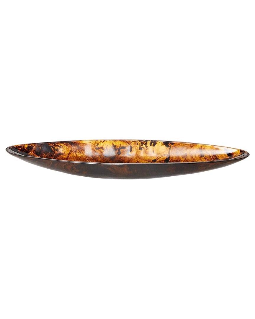 Tozai Home 30in Archipelago Marbleized Ellipse Shaped Bowl In Green