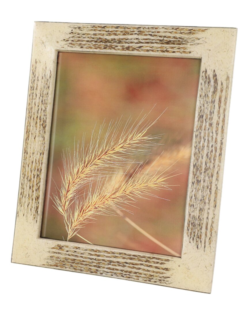 Peyton Lane Inlaid Beige & Gold Vervain And Sentimento Grass Picture Frame In Brown
