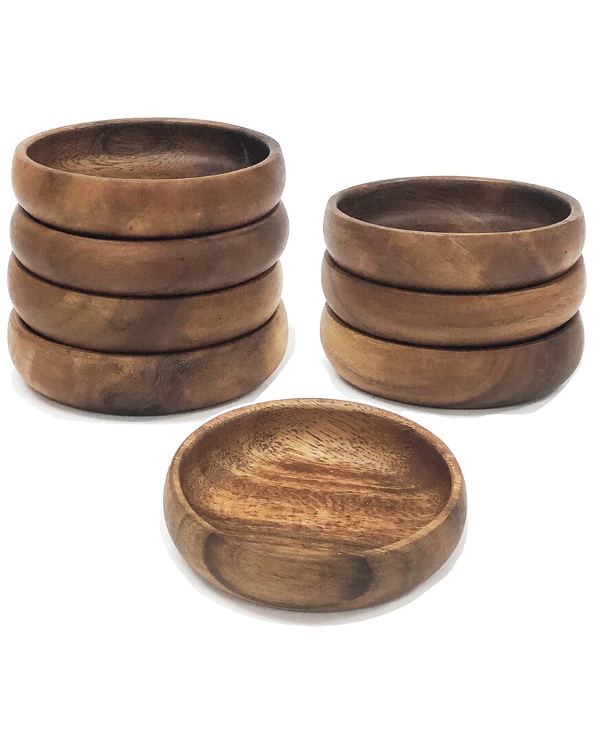 Woodard & Charles Set Of 8 Acacia Wood Bowls