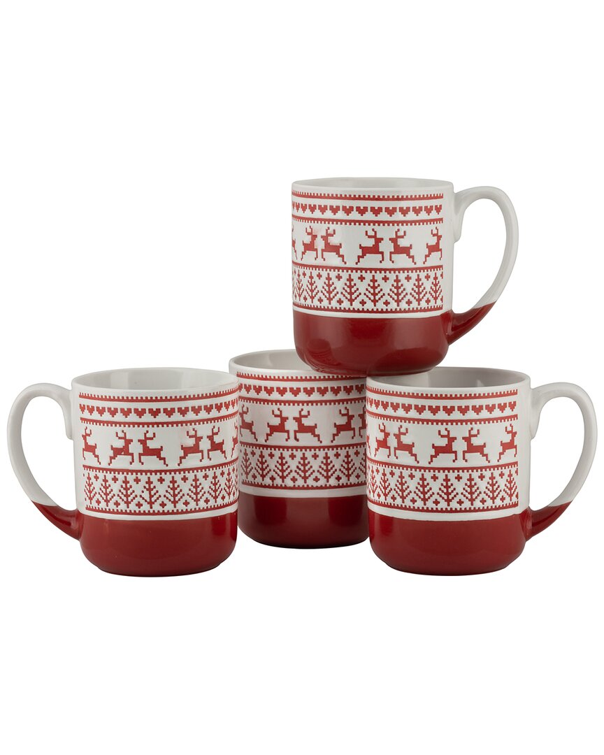 Ten Strawberry Street Reindeer-sweater-embossed Mug