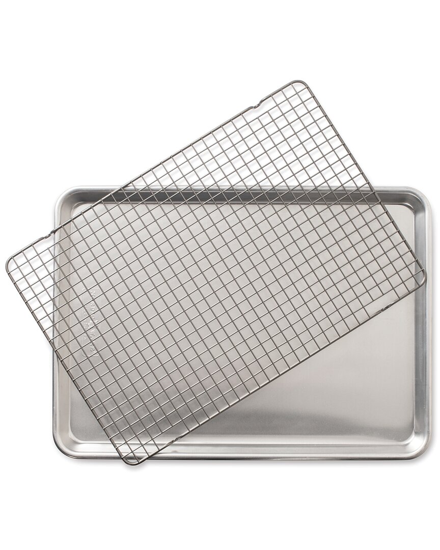 Nordic Ware Half Sheet With Oven Safe Grid In Metallic