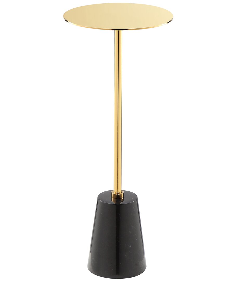Pangea Home Gold Winston Side Table In Black