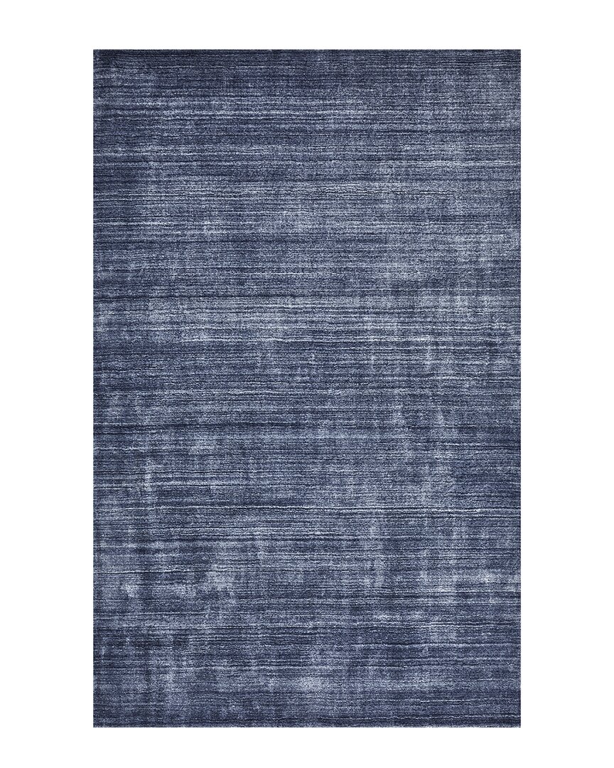Shop Solo Rugs Harbor Loom Knotted Wool-blend Contemporary Rug In Denim