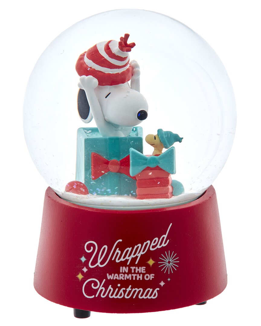 Kurt Adler 100mm Musical Snoopy With Presents Water Globe In Multi