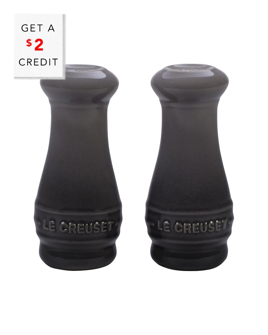 Le Creuset Oyster Salt And Pepper Shaker Set Of 2 With $3 Credit In Grey
