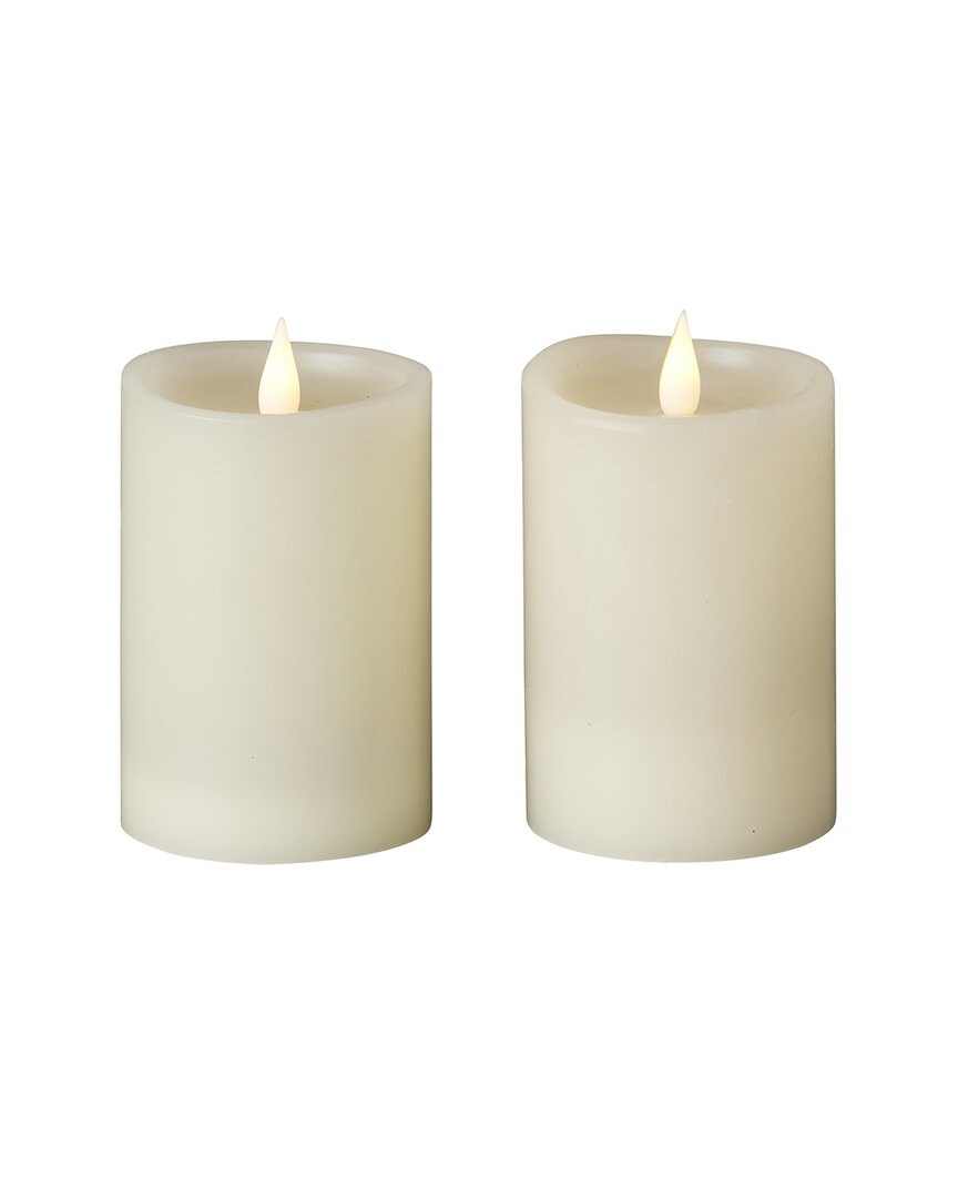Seasonal Llc Set Of 2 Classic Motion Flameless Candles In White