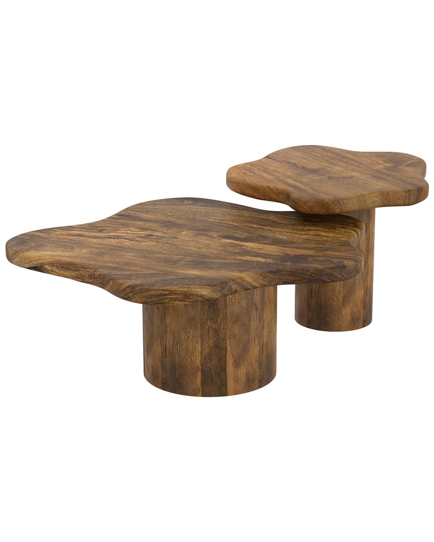 Worldwide Home Furnishings 2pc Coffee Table Set In Brown