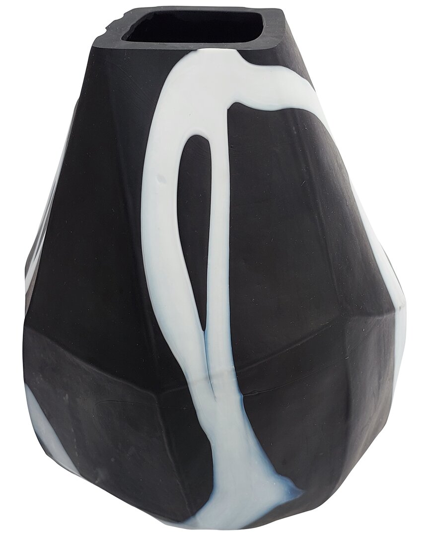 Shop Sagebrook Home 10in Abstract Contemporary Glass Vase In Black