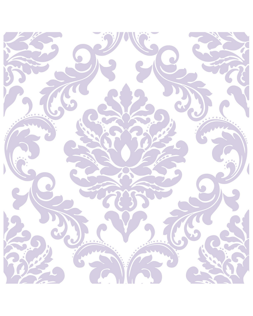 Brewster Purple Ariel Peel & Stick Wallpaper