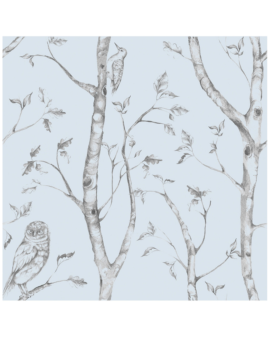 Brewster Blue Woods Peel & Stick Wallpaper