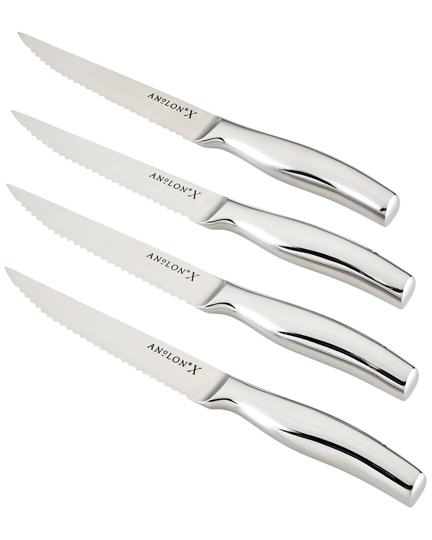 Anolon 4pc Stainless Steel Steak Knife Set
