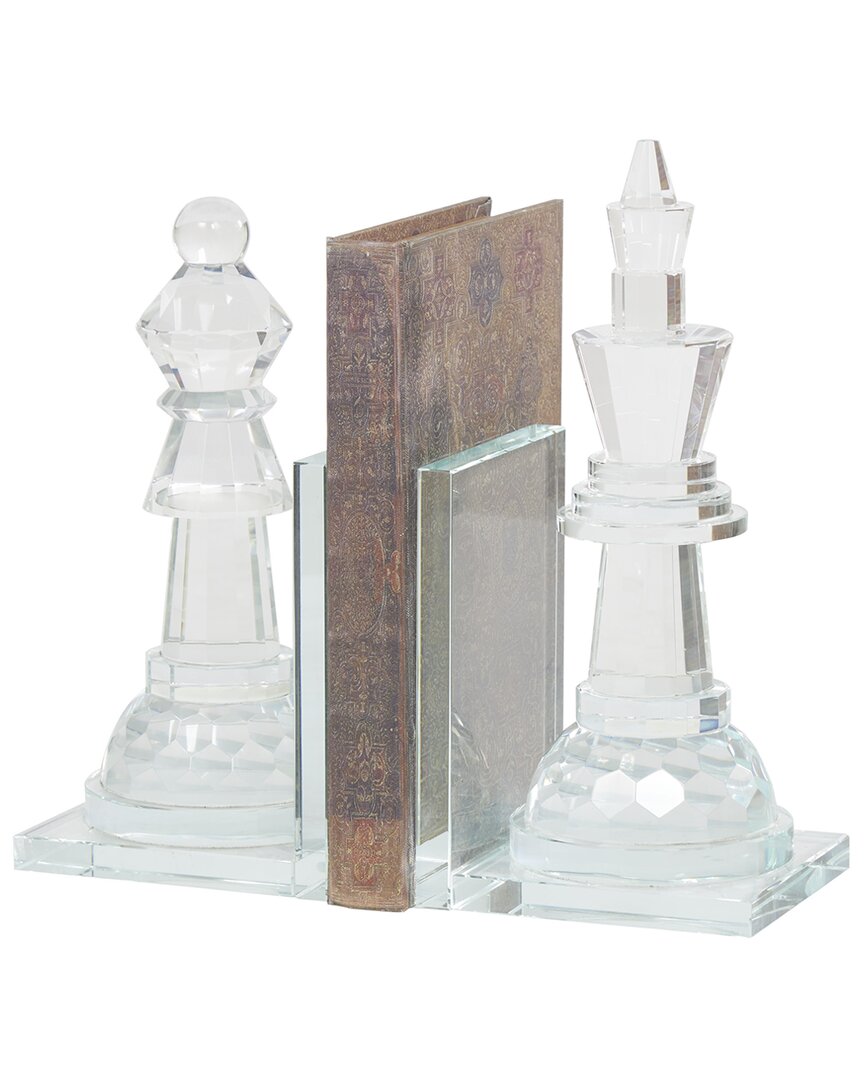 Peyton Lane Set Of 2 Oversized Crystal Chess Bookends