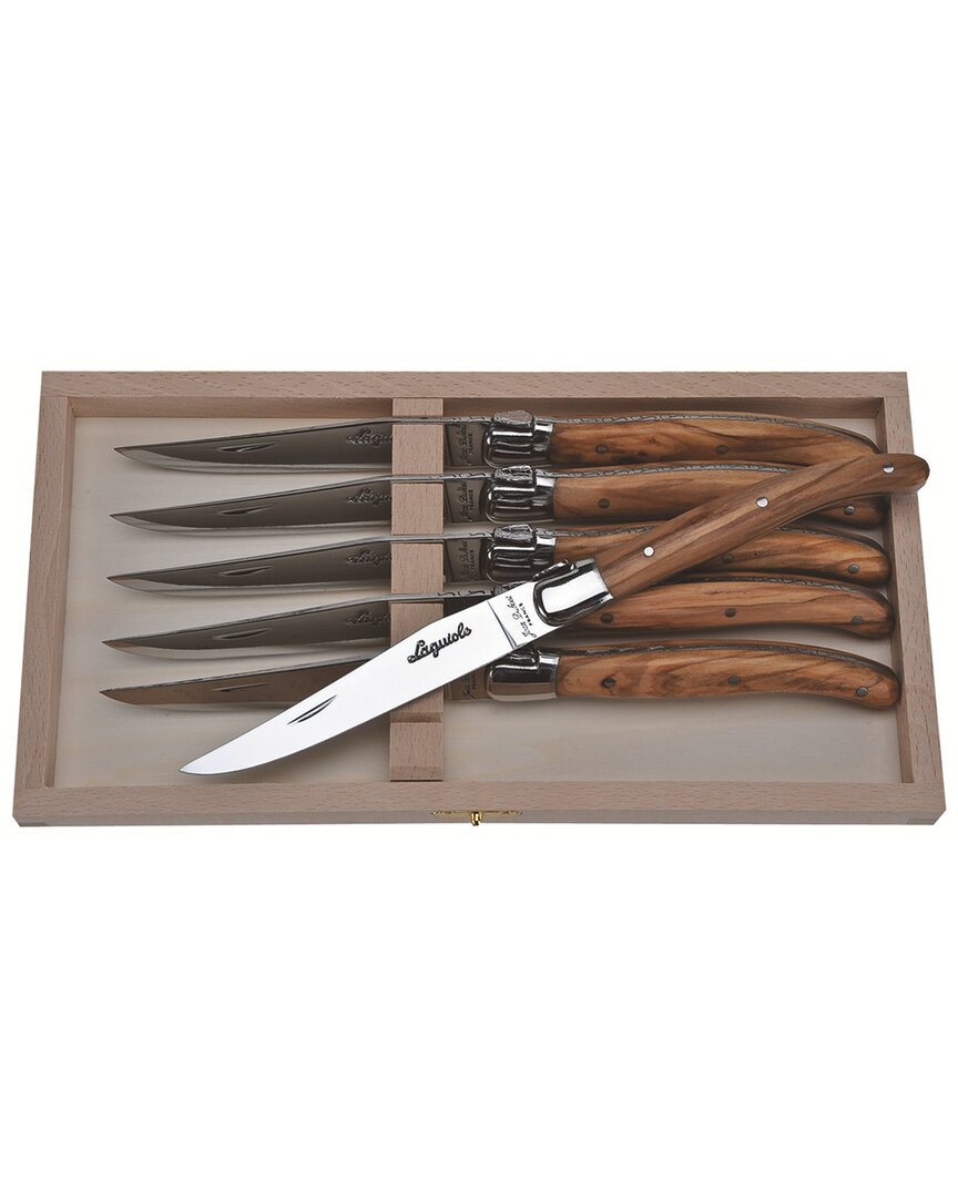Jean Dubost 6pc Olive Wood Knife Set