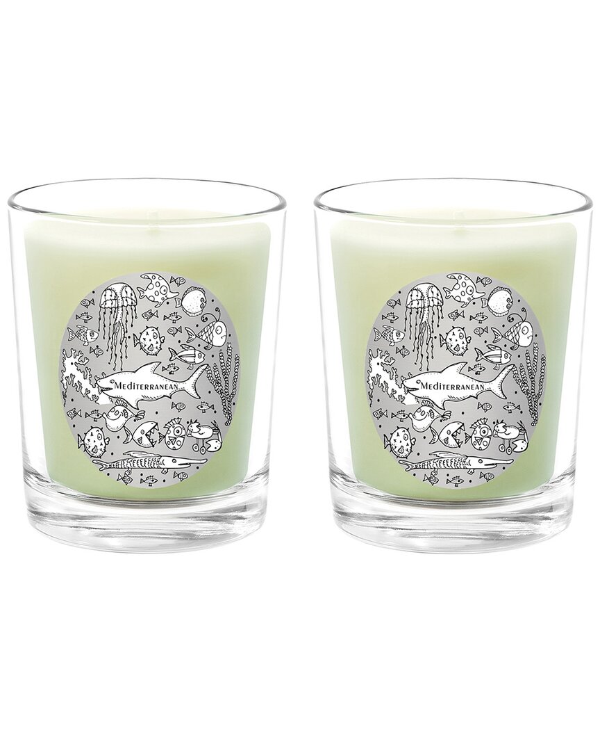 Qualitas Mediterranean Two Scented Beeswax Candle Set In White