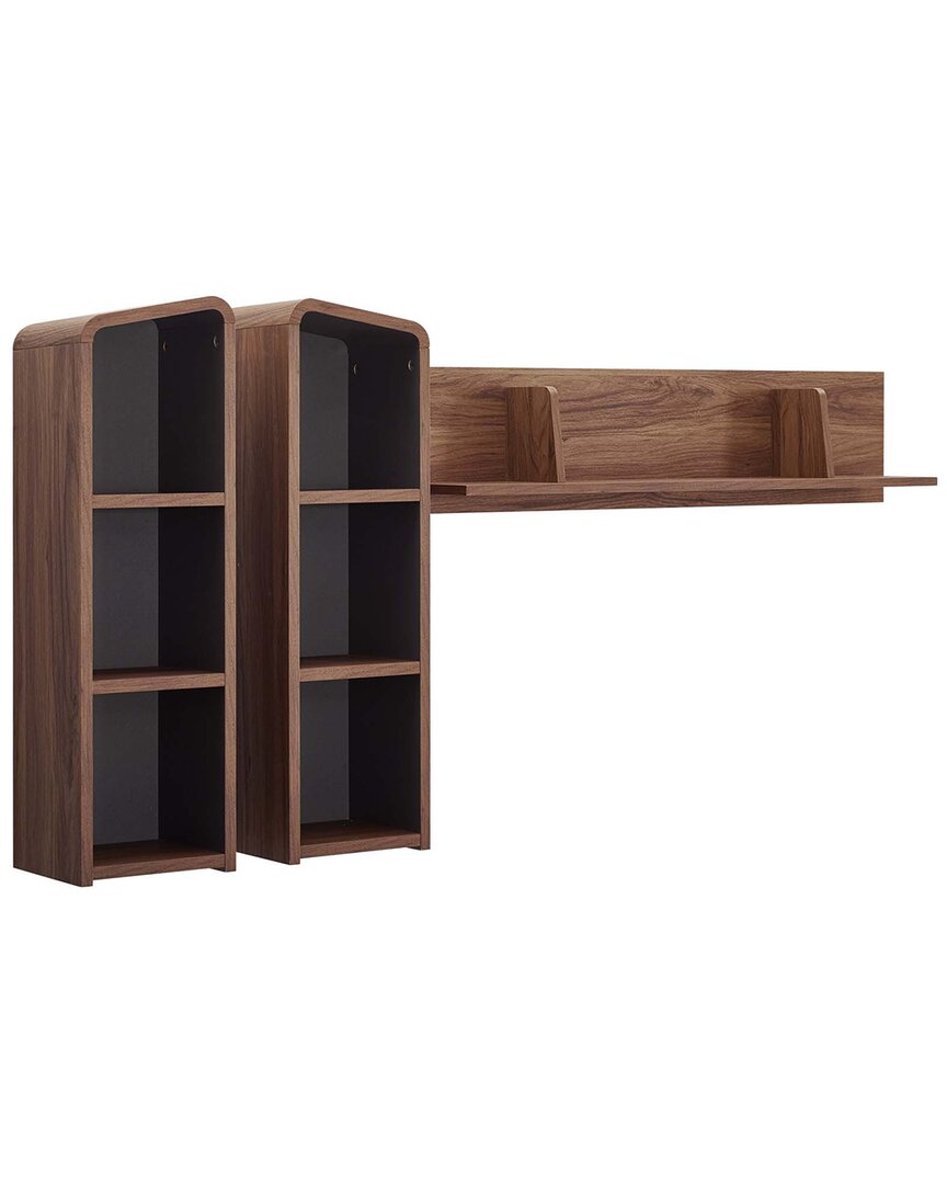 Modway Omnistand Wall Mounted Shelves In Brown