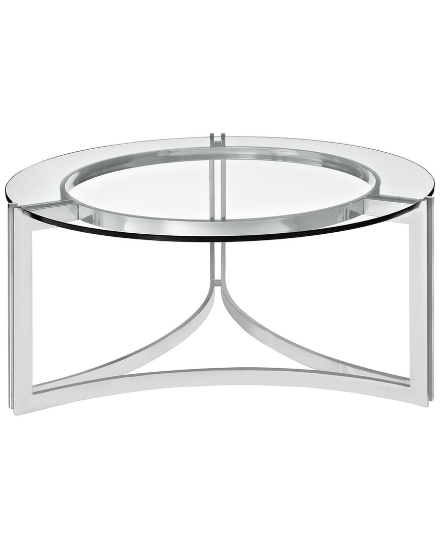 Modway Signet Stainless Steel Coffee Table In Silver