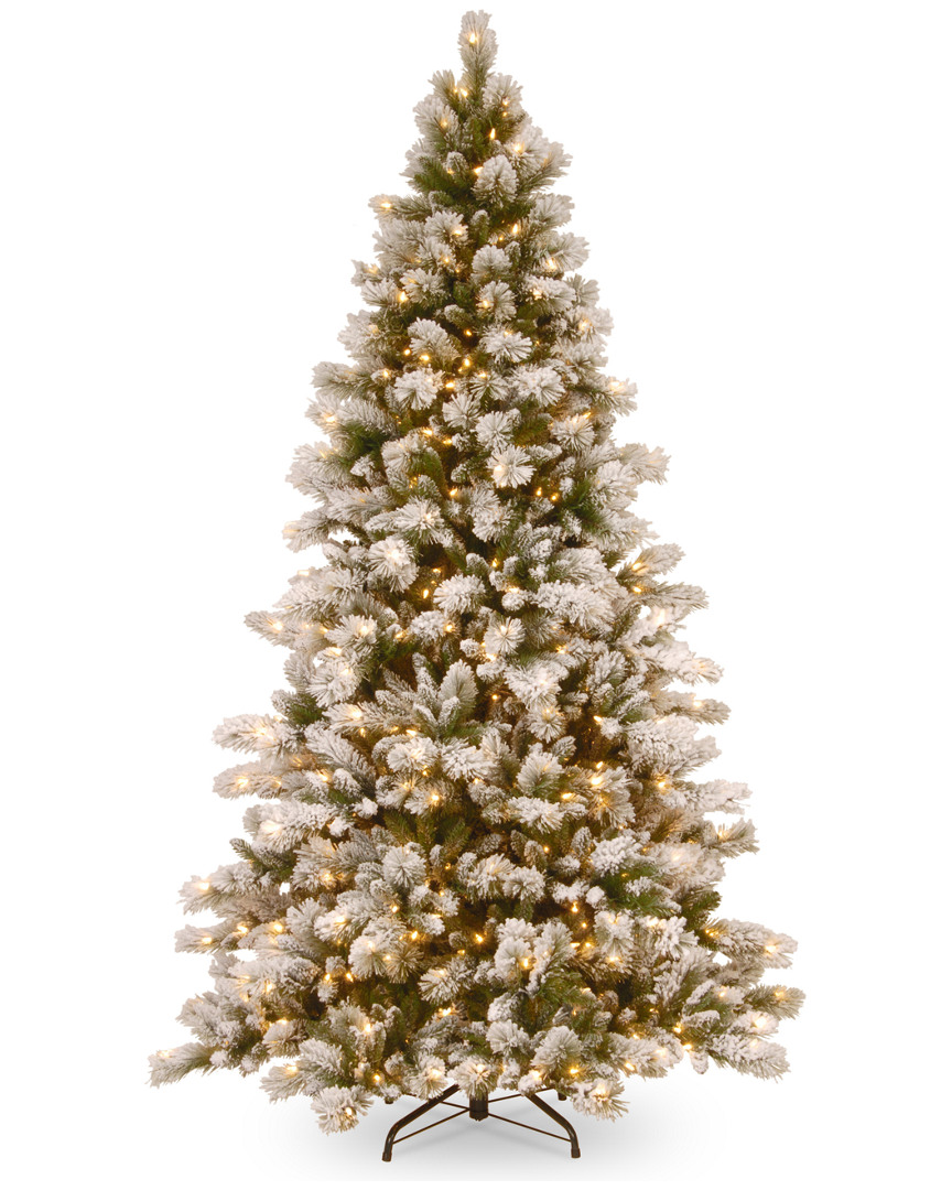 National Tree Company 7.5ft Snowy Westwood Pine Hinged Tree With 650 Clear Lights