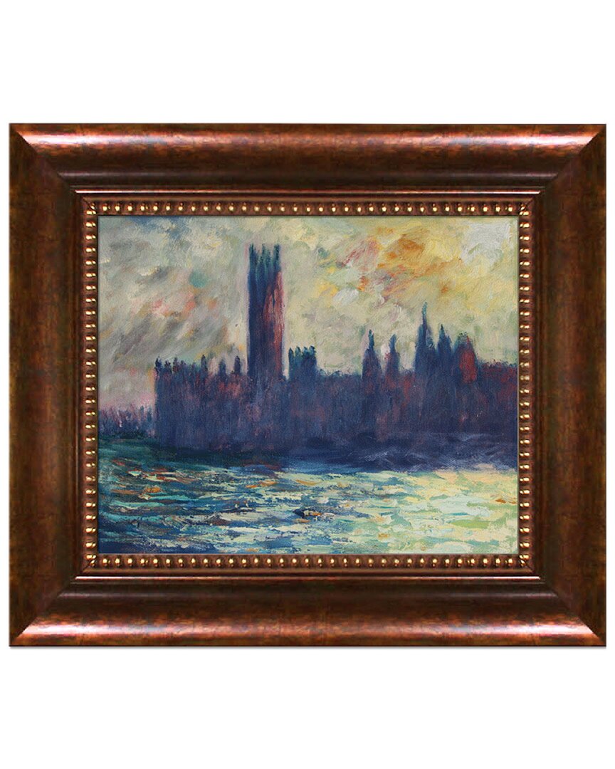 Handpainted Hued Hand-painted Masterpieces The Houses Of Parliament (sun Breaking Through The Fog) By Monet In Beige