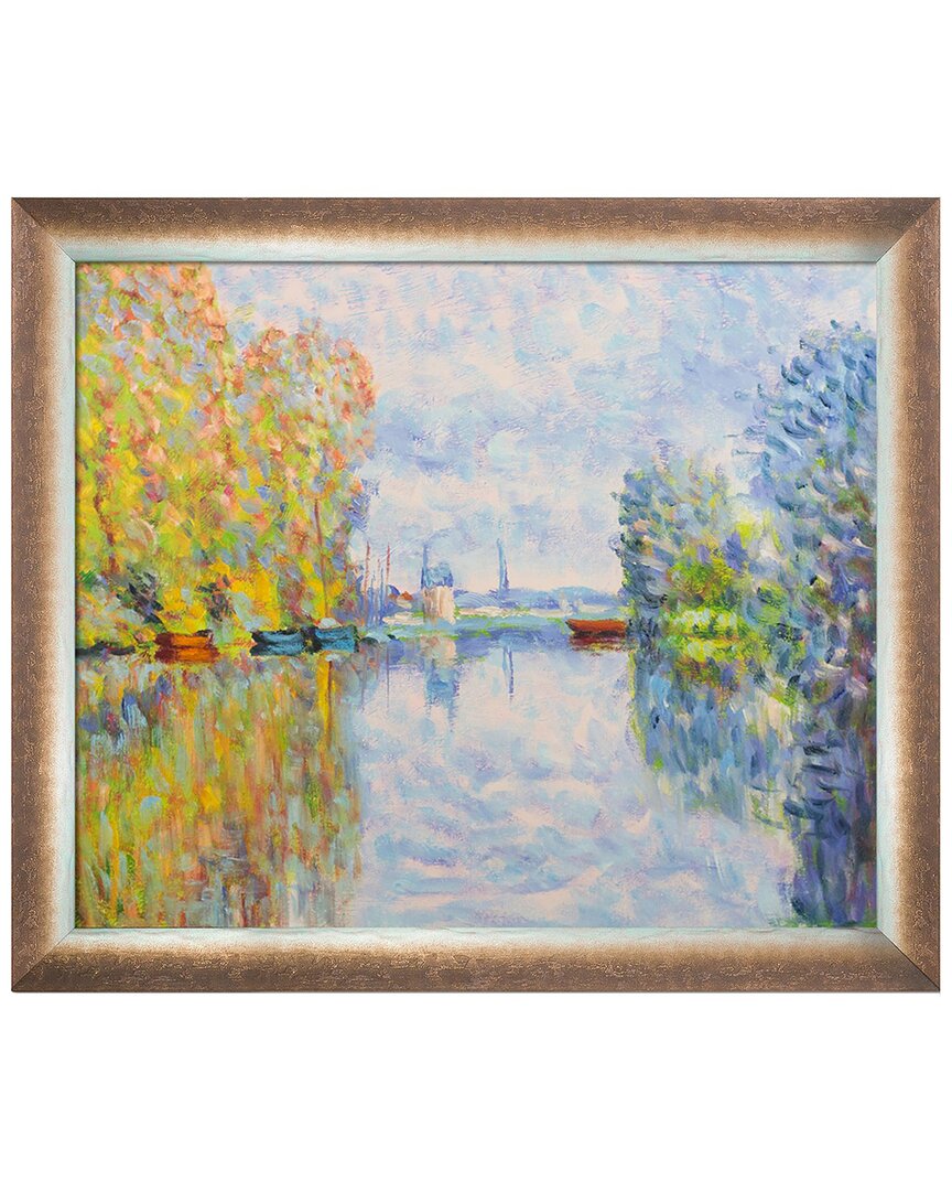 Overstock Art La Pastiche Autumn On The Seine At Argenteuil Framed Wall Art By Claude Monet In Multicolor
