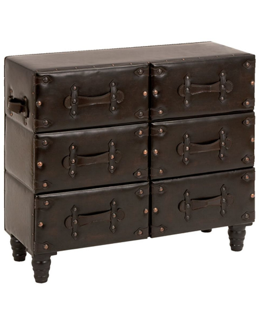 Peyton Lane Wood & Leather Cabinet